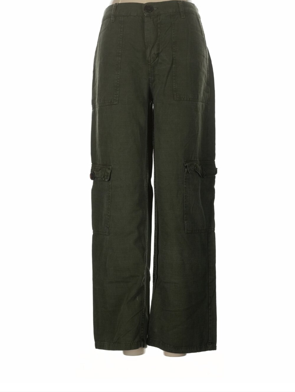 Zara TRF Collection Green Boyfriend Utility Cargo Pants - Size Medium